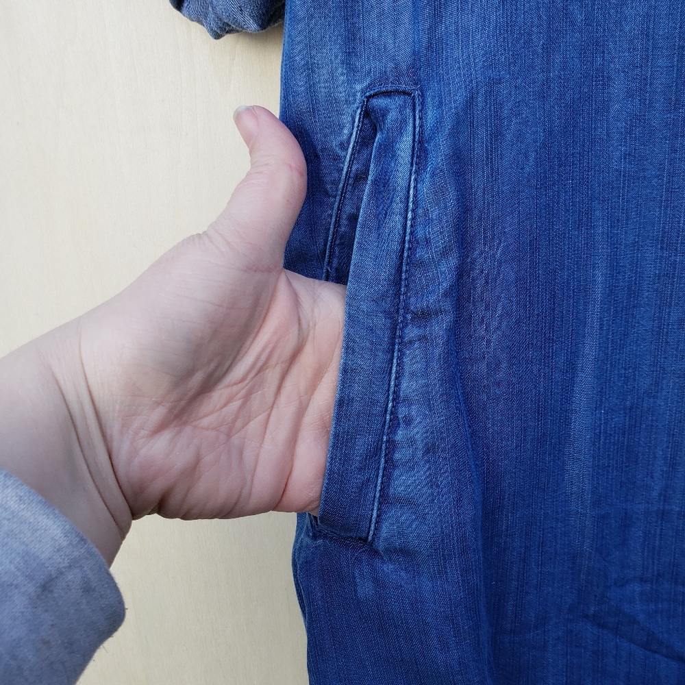 Soft Joie Long Sleeve Eugine Chambray Shirt Dress - XS - Picture 7 of 11